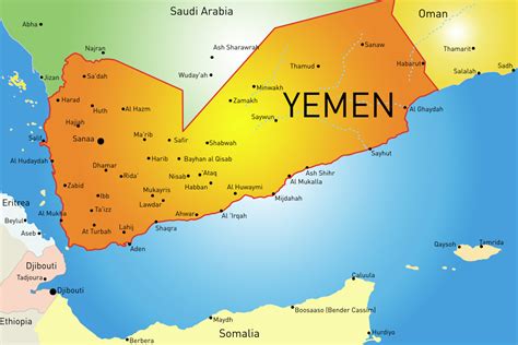 Large Detailed Map Of Yemen With Cities And Towns Detailed Map Map