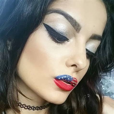 Bebe Rexha Makeup Black Eyeshadow Silver Eyeshadow And Blue Lipstick