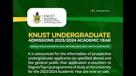 Knust Admissions 2023 2024 Academic Year Are Now On Sale Youtube