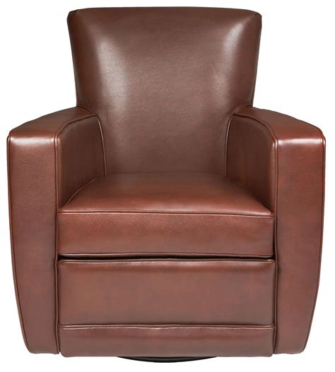 American Leather Ethan Contemporary Swivel Accent Chair Williams