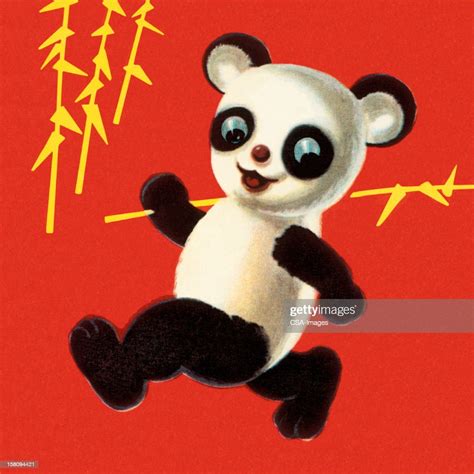 Panda Running With Bamboo High Res Vector Graphic Getty Images