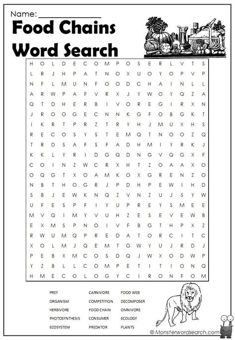 Food Chains Word Search Food Chain Making Words Word Find