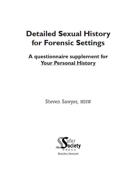 Supplemental Materials Detailed Sexual History For Forensic Settings