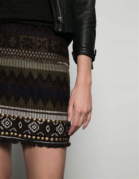 By Bershka Jacquard Skirt Sequin Skirt Fall Winter Autumn Georgia Lingerie Clutch