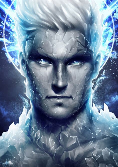 An Image Of A Man With White Hair And Ice On His Face Surrounded By
