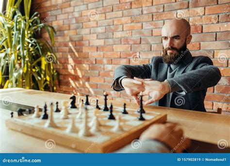 Two Male Chess Players On Competition Stock Image Image Of Hobby