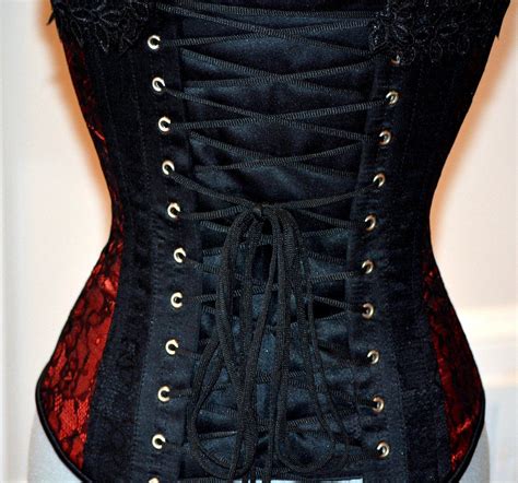 Classic Satin Overbust Authentic Corset With Lace Steel Boned Corset Corsettery