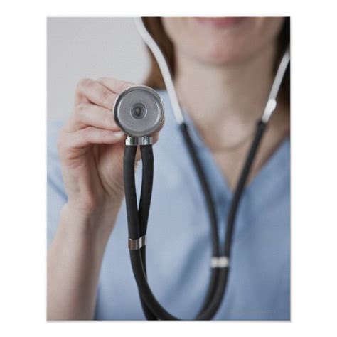 Smiling Female Doctor With Stethoscope Poster Zazzle In 2023 Female