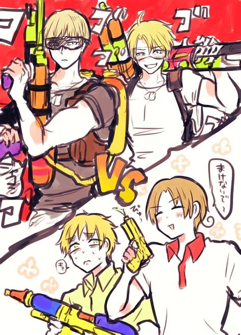 Deutschland unterliegt england im achtelfinale der em. ぽkこ on Twitter: "#APHコンビ版深夜のお絵描き60分一本勝負 【水鉄砲】 天使組vs弟組 ...
