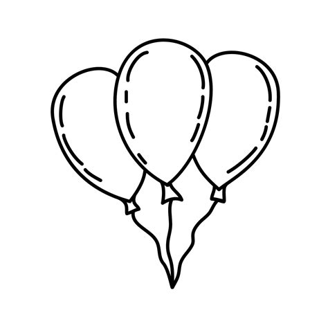 Balloons Icon Doddle Hand Drawn Or Black Outline Icon Style 1976359