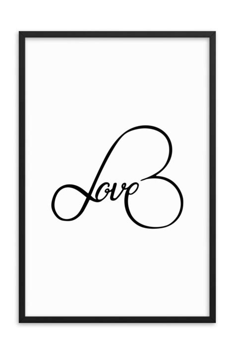 Eternal Love Minimalistic Typography Black And White Printable Scandinavian Inspired Quote Art
