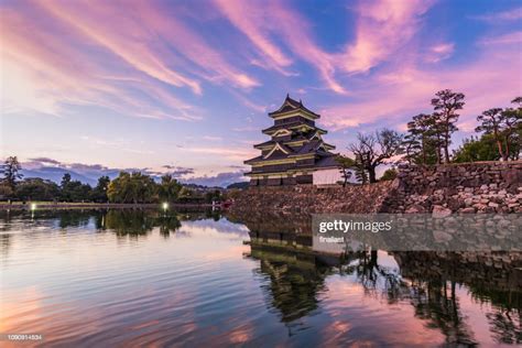 Matsumoto Castle Or Crow Castle At Dawn In Nagano Japan High Res Stock