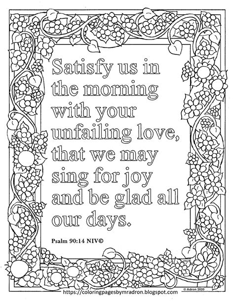 Coloring Pages For Kids By Mr Adron Free Psalm 9014 Print And Color