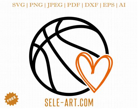 Free Basketball With Heart Svg Free Svg With Seleart Free Svg Free