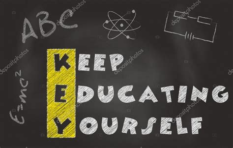 Acronym Of Key Over Black Chalkboard Keep Educating