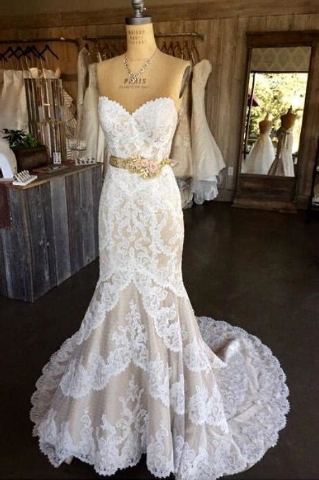 Choose from a huge inventory of amazing. White Lace Mermaid Wedding Dress,Strapless Long Bridal ...