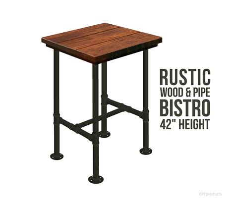 Bistro Table 42tall Bar Height Bar Table Rustic Wood Etsy Tall