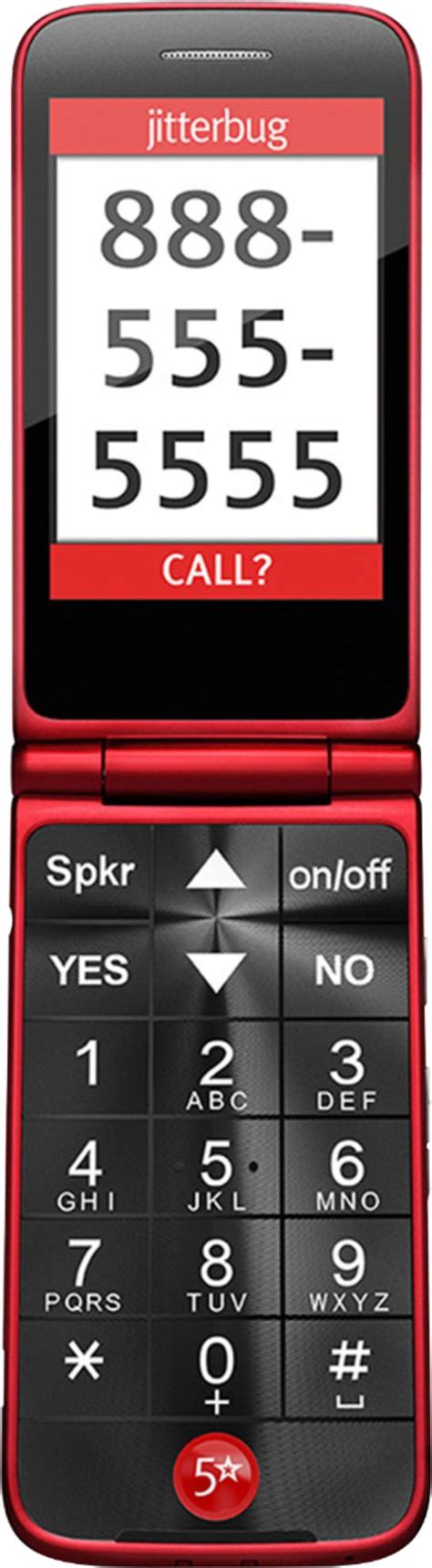 Best Buy Greatcall Jitterbug Flip Prepaid Cell Phone For Seniors Red