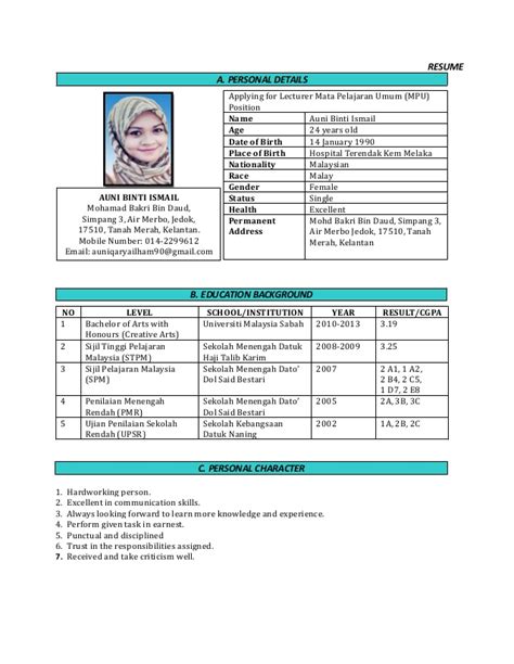 Browse our new templates by resume design. Contoh Resume in English