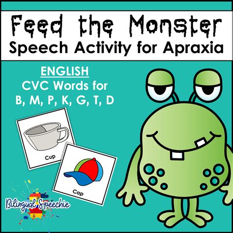 Feed The Monster Speech Therapy Activity For Apraxia English