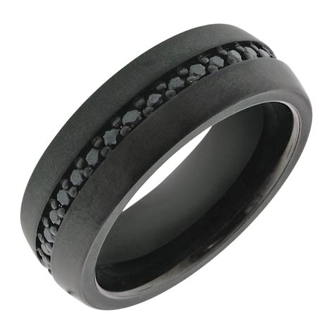 Top 15 Of Mens Black Tungsten Wedding Bands With Diamonds