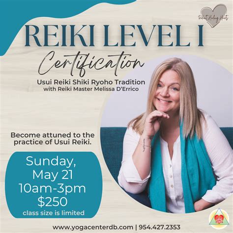 Usui Reiki Level I Certification And Attunement Yoga Center Of