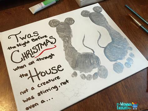 Twas The Night Before Christmas Mouse Foot Print Wall Art