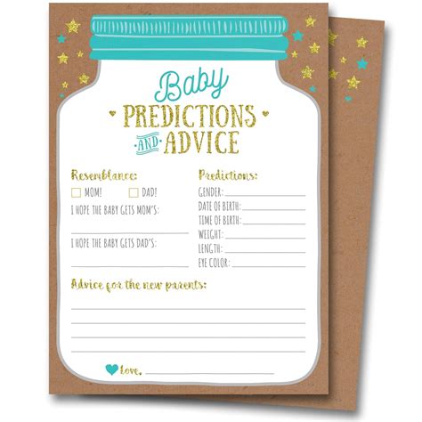 Baby Shower Prediction Book Prediction And Advice Baby Shower Activity