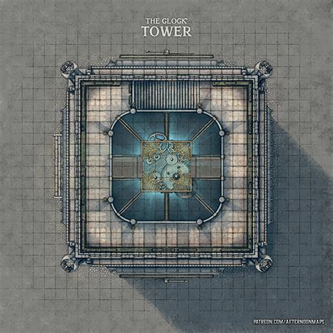 The Clock Tower Battle Map 30x30 Battlemaps