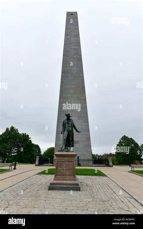The Bunker Hill Monument On Bunker Hill In Charlestown Boston