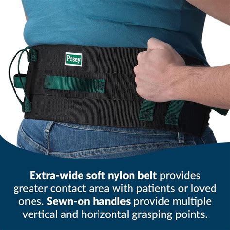 Tidi Posey Transfer Belt Black With Green Economy Model Extra Wide Soft