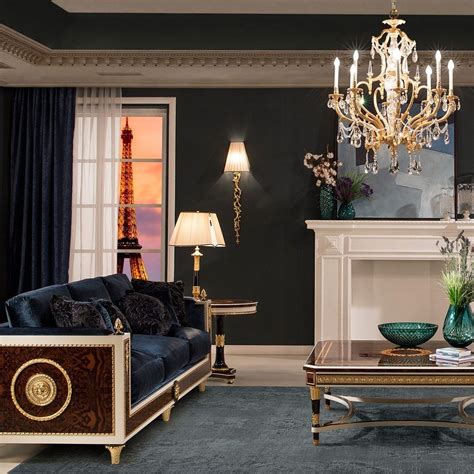 European Living Room Impero Luxury Furniture And Lighting Walnut