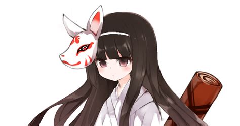 Original Fox Mask Kimono 狐面少女 Pixiv