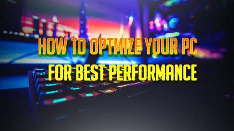 How To Optimize Your Pc For Gaming Youtube
