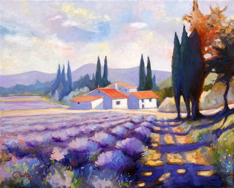 Lavender Field Art Painting Artwork Painting Painting