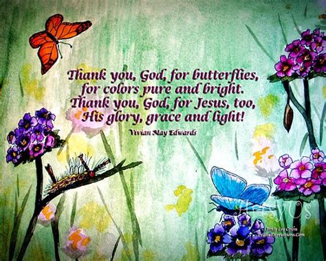Thank You God For Butterflies Poster 12x18 Etsy Bible Art