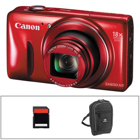 Canon Powershot Sx600 Hs Digital Camera Basic Kit Red Bandh