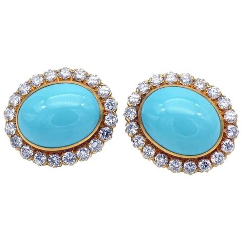 Turquoise And Diamonds Gold Earings Jewelry Gold Earrings Silver