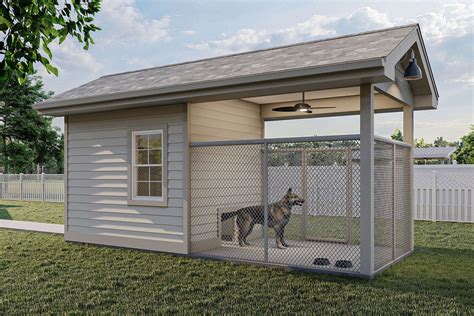 Dog House Plan With Enclosed Dog Run 62390dj Architectural Designs