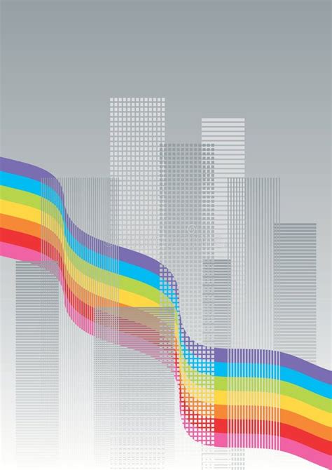 City Landscape With Rainbow Stock Vector Illustration Of Activity