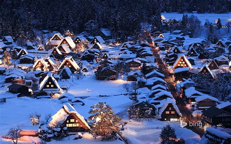 Free Download Hd Wallpaper Town After The Snow Bing Theme Wallpaper