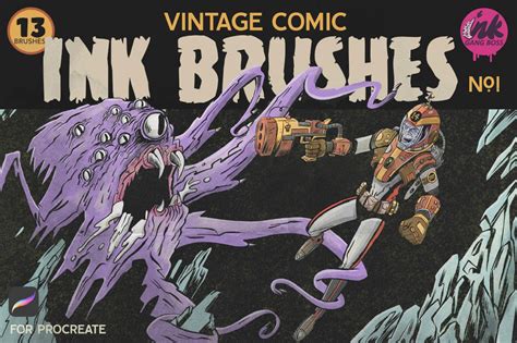 Procreate Vintage Comic Ink Brushes Design Cuts