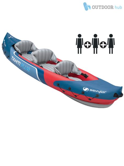 Sevylor Tahiti Plus Inflatable Kayak 21 Person 3 Man Tandem Canoe Pvc