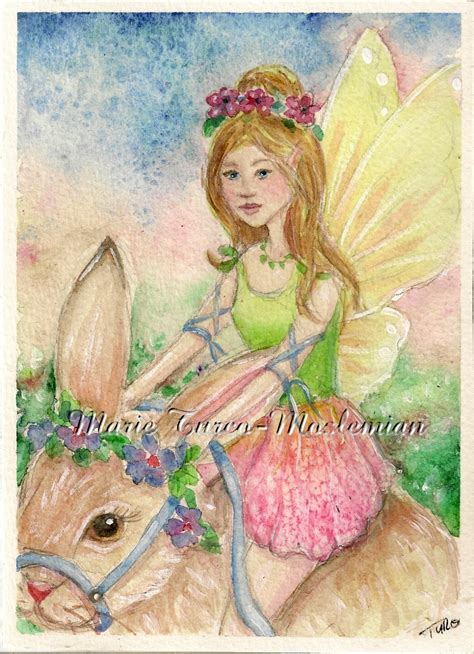 Fairies And Tails Original Fairy Bunny Painting