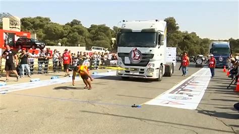 Worlds Strongest Men Compete In Truck Pulling Contest In Jordan