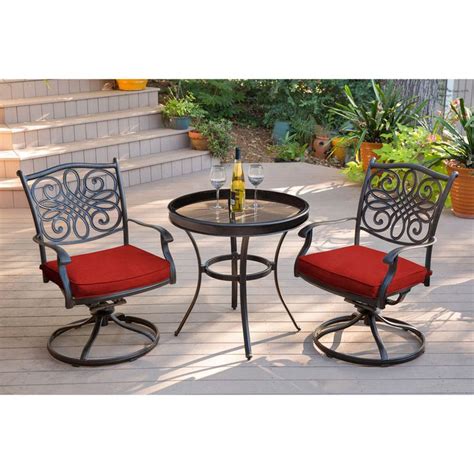 Traddn3pcswg R Hanover Traditions 3 Piece Swivel Bistro Set Patio