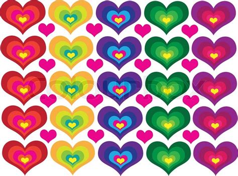 Symmetry Colored Hearts Stock Vector Colourbox