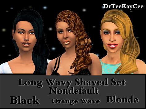 Sims 4 Hairs ~ Sim Culture Nation Long Weavy Shave Set Hairstyle