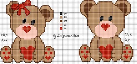 As revistas estão trazendo essas dicas para ficar mais fácil o nosso bordado. urso apaixonado, coração, love, amor, ponto cruz, ursinhos ...