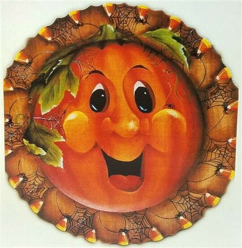 Prudy Vannier The Pumpkin Plate Halloween Tole Painting Etsy Tole